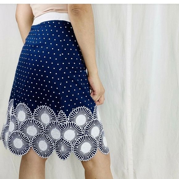 Boden Blue and White A-Line Skirt - Picture 3 of 14